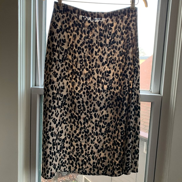 Leopard Halogen A-line Midi Skirt - Picture 3 of 5